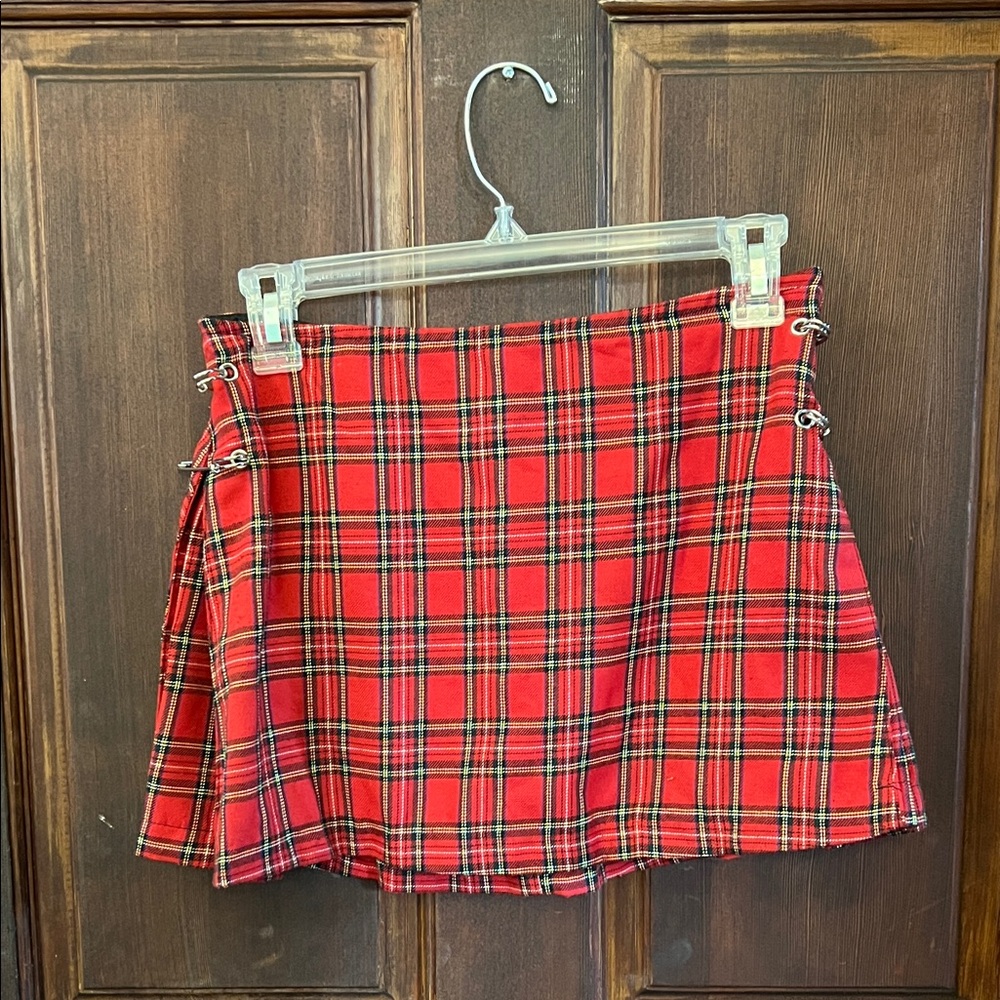 Lip Service Red Plaid Mini Skirt